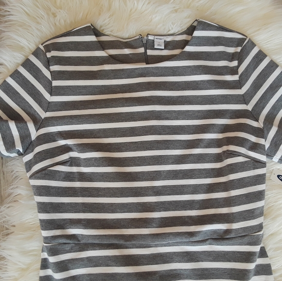 OLD NAVY Grey Stripe Dress NEW - Picture 5 of 7